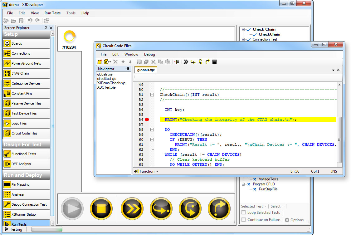 XJEase software debugger