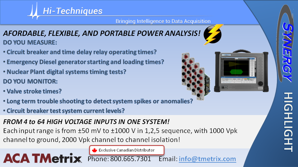ACA TMetrix Synergy Power Analyzer QC 1Oct2019